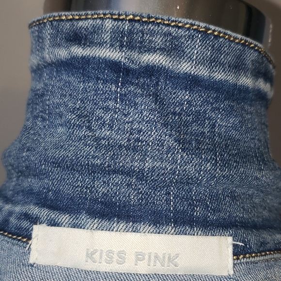 JEAN VEST SZ M KISS PINK - Picture 6 of 8